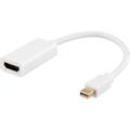 DELTACO Mini DisplayPort till HDMI adapter, 4K 60Hz, 0,2m, Vit