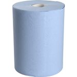 Håndklæderulle,  2-lags, 100m x 20,3cm, Ø15,8cm, blå, blandingsfibre