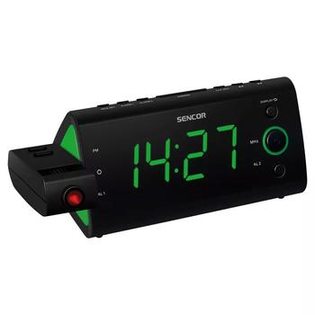 SENCOR SRC 330 GN Clock-radio Sort Grøn  (SRC 330 GN)