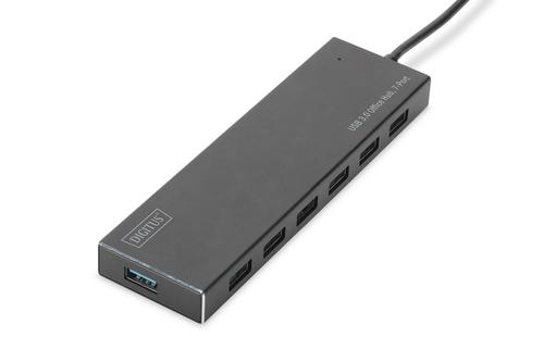 DIGITUS 7-Port-USB-Hub 7xUSB3.0    Alu schw.matt +NT +Kabel (DA-70241-1)