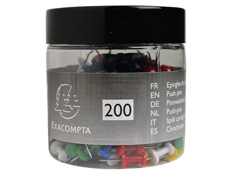 EXACOMPTA Kartnåler EXACOMPTA 10x7mm Ass (200) (14769E)