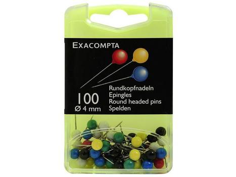 EXACOMPTA Kartnåler EXACOMPTA 15x4mm Ass (100) (14345E)