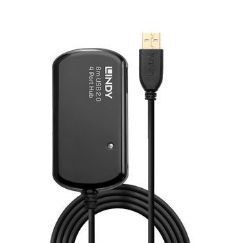 LINDY USB2.0 Active Extension Hub Pro 8m, 4 Port Netzteil/ USB 2 (42781)