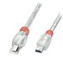 LINDY USB2 Mini-A/ Mini-B Kabel 0,5m  Transparent,  weisser mini-A