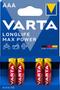 VARTA Max Tech alkaliparisto 202078 AAA LR03 1,5V 4 kpl/pkt
