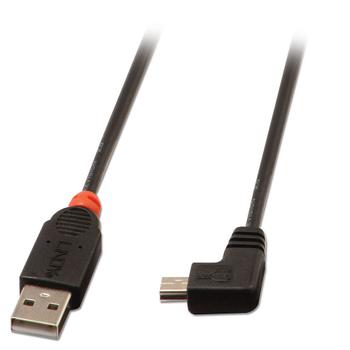 LINDY USB 2.0 Typ A/Mini-B 90° 0,5m  Mini-B Stecker rechts (31970)