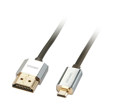 LINDY CROMO Slim HDMI High Speed A/D Kabel, 1m  mit Ethernet (41681)