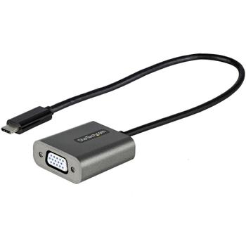STARTECH USB C TO VGA ADAPTER 1920X1200P WITH 12IN LONG ATTACHED CABLE (CDP2VGAEC)