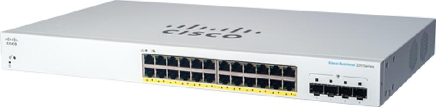 CISCO CBS220 SMART 24-PORT GE POE 4X1G SFP CPNT (CBS220-24P-4G-EU)