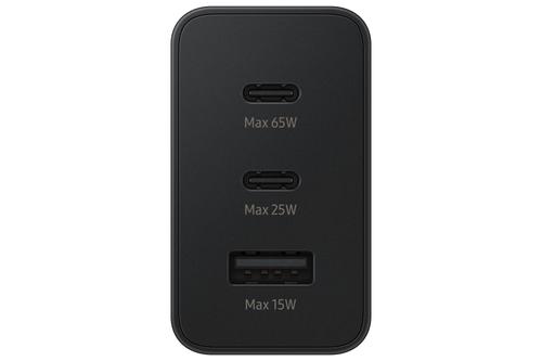 SAMSUNG Power Adapter Trio 65W USB-C 25W USB-C 15W USB-A Black (EP-T6530NBEGEU)