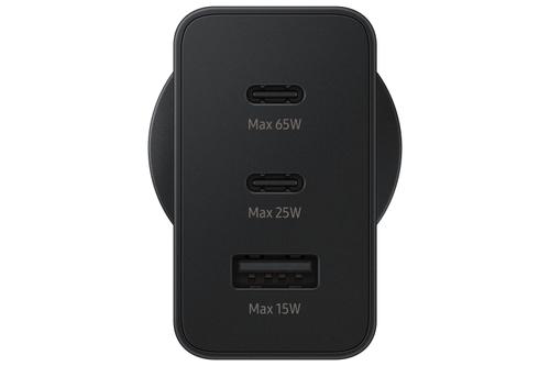 SAMSUNG Power Adapter Trio 65W USB-C 25W USB-C 15W USB-A Black (EP-T6530NBEGEU)