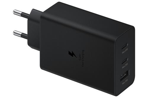 SAMSUNG Power Adapter Trio 65W USB-C 25W USB-C 15W USB-A Black (EP-T6530NBEGEU)