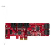 StarTech SATA PCIe Card, 10 Port PCIe SATA Expansion card, 6Gbps SATA Card, Low/Full Profile, Stacked SATA Connectors,  ASM1062 Non-Raid SATA Controller Card / Adapter - PCI Express to SATA Converter - Diskkont (10P6G-PCIE-SATA-CARD)