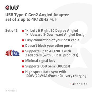 CLUB 3D Usb Type-C Gen2 Angled (CAC-1528)