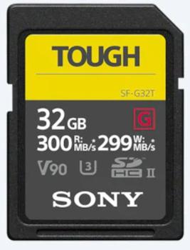 SONY Pro Tough SD 32GB 18x stronger UHS-II R300 W299 V90 (SF32TG)