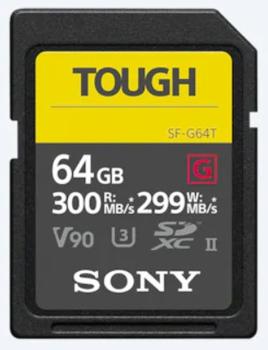 SONY Pro Tough SD 64GB 18x stronger UHS-II R300 W299 V90 (SF64TG)