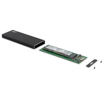 ACT Storage enclosure - M.2 - M.2 Card - USB 3.2 (Gen 1) - zwart (AC1600)
