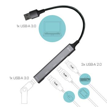 I-TEC USB 3.0 METAL HUB 1X USB 3.0 + 3X USB 2.0 PERP (U3HUBMETALMINI4)