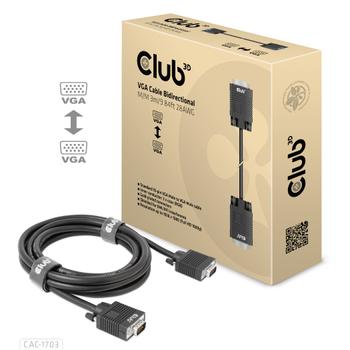 CLUB 3D VGA CABLE BIDIRECTIONAL M/M 3m/9.84ft 28AWG (CAC-1703)