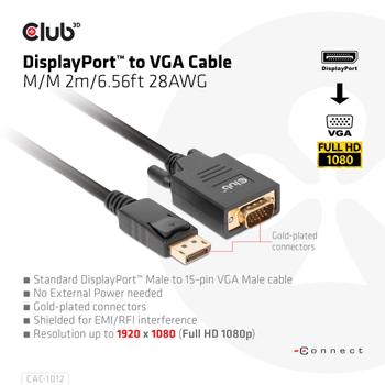 CLUB 3D Displayport To Vga Cable M/M (CAC-1012)