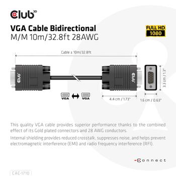 CLUB 3D Vga Cable Bidirectional M/M (CAC-1710)
