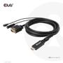 CLUB 3D Kabel   HDMI+Micro-USB-Buchse > VGA+3,5mm  2m  St/Bu retail