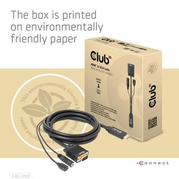 CLUB 3D Hdmi To Vga Cable M/M (CAC-1712)