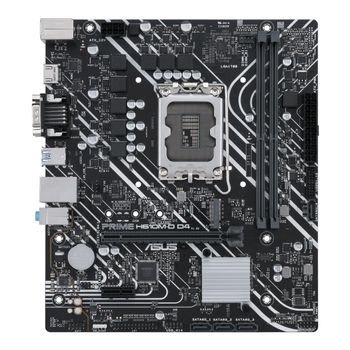 ASUS S PRIME H610M-D D4 - Motherboard - micro ATX - LGA1700 Socket - H610 Chipset - USB 3.2 Gen 1 - Gigabit LAN - onboard graphics (CPU required) - HD Audio (8-channel) (90MB1A00-M0EAY0)