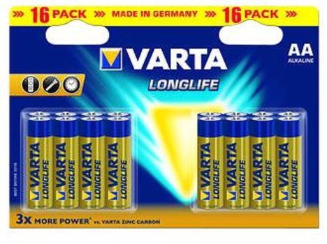 VARTA BATTERI LONGLIFE AA 16-PAK (4106214416)