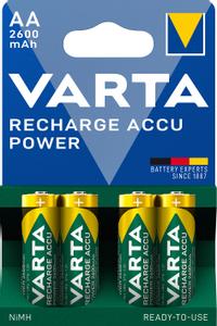 VARTA Varta batteri genopladelig power aa 2600mah 4-pak Powerbank - (05716101404)
