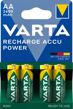 VARTA 1x4 Rechargeable Accu AA NiMH 2600 mAh Mignon (05716101404)