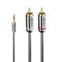 LINDY Cromo Audio Cable 3.5mm to 2x RCA. M/2x M... Factory Sealed