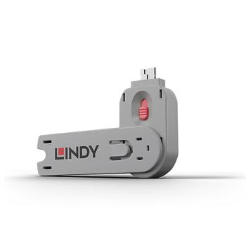 LINDY USB A Port Blocker Nøkkel, Pink (40620)