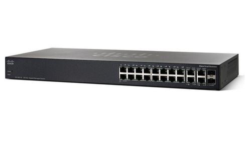 CISCO o Small Business SG350-20 - Switch - L3 - Managed - 16 x 10/ 100/ 1000 + 2 x combo Gigabit SFP + 2 x Gigabit SFP - rack-mountable - refurbished (SG350-20-K9-EU-RF)