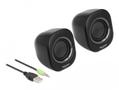 DELOCK Mini Stereo PC Speaker with 3.5 mm stereo jack male and USB