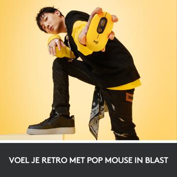 LOGITECH h POP - Mouse - customisable emoji - optical - 4 buttons - wireless - Bluetooth 5.1 LE - blast (910-006546)