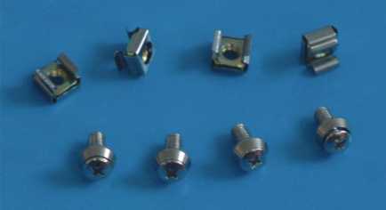 ALLNET 19zbh. Befestigungsset, Käfigmuttern, 100-Pack,  M6, mit Metall-Rosette,  (ALL-YF0021.005-100-P)