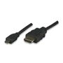 ALLNET Kabel Video HDMI-HDMI (MicroD), ST/ST,  1m, 4k/60Hz, schwarz, für z.b. Raspberry