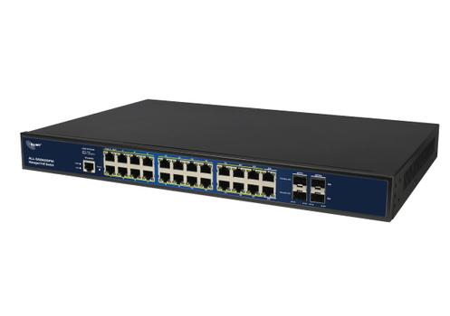ALLNET Switch full managed Layer2+ 26 Port • 24x GbE • PoE Budget 370W • 22x PoE at • 2x Combo • 2x SFP • 19 • Fanless • JSON API • ALL-SG8626PMJ (ALL-SG8626PMJ)