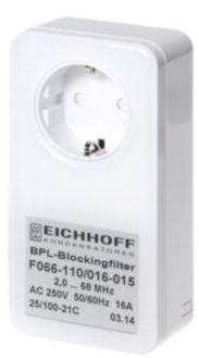 ALLNET Powerline Sperr-Filter 2-68Mhz 16 A Schutzkontakt-Durchgangsgehäuse (F066-110/016-018)