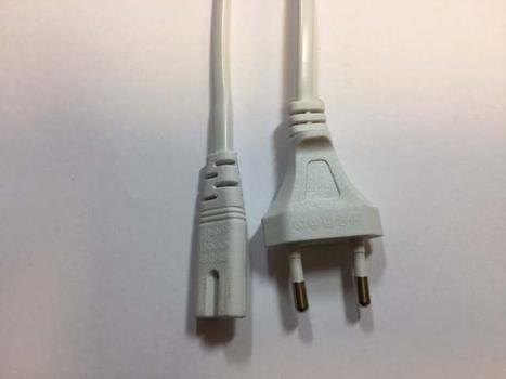 NEM Netzkabel 230V Euro-Stecker/ Euro8(C7)-Buchse,  1,8m, weiss, Bulkware (NETZEURO_EURO8(C7)-1,8M-BULK)