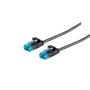 OEM Patchkabel RJ45 UTP(U/UTP). 0,3m schwarz, CAT6, PVC, slimline d=3,5mm,
