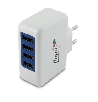 FLEPO Netzteil USB 4-fach 100V/ 240V-4A (NT-USB-104)