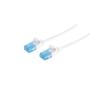 OEM Patchkabel RJ45 UTP(U/UTP). 0,3m weiss, CAT6, PVC, slimline d=3,5mm,