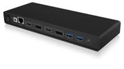 ICY BOX IB-DK2245AC - dokkingstasjon - USB-C / Thunderbolt 3 - 2 x HDMI, 2 x DP - 1GbE