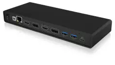 ICY BOX IB-DK2245AC - dokkingstasjon - USB-C / Thunderbolt 3 - 2 x HDMI, 2 x DP - 1GbE