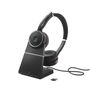 JABRA a Evolve 75 SE UC Stereo - Headset - on-ear - Bluetooth - wireless - active noise cancelling - USB - with charging stand - Zoom Certified - for LINK 380a MS