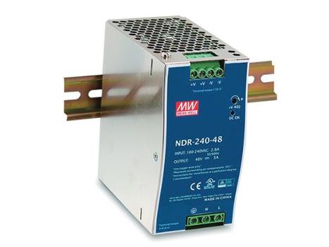 MEANWELL strømforsyning  24VDC, 240W DIN rail (NDR-240-24)