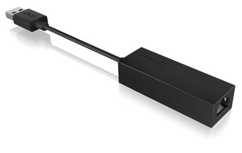 ICY BOX USB-A till Ethernet adapter (svart) USB-A hane till RJ-45 hona, 10/ 100/ 1000 Mbit/s (IB-AC501A)