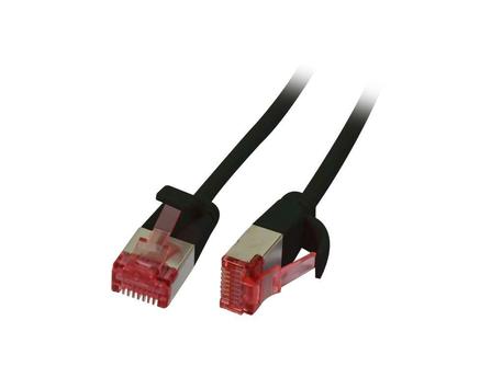 SYNERGY Patchkabel RJ45, CAT6 250Mhz, 1,0m schwarz, U/FTP, slimline rund d=3,6mm, Synergy 21 (S217273)